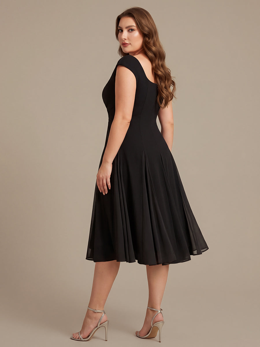 Plus Size Cap Sleeve Wedding Guest Dress