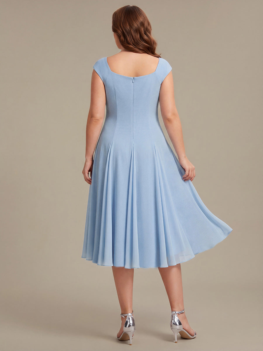 Plus Size Cap Sleeve Wedding Guest Dress