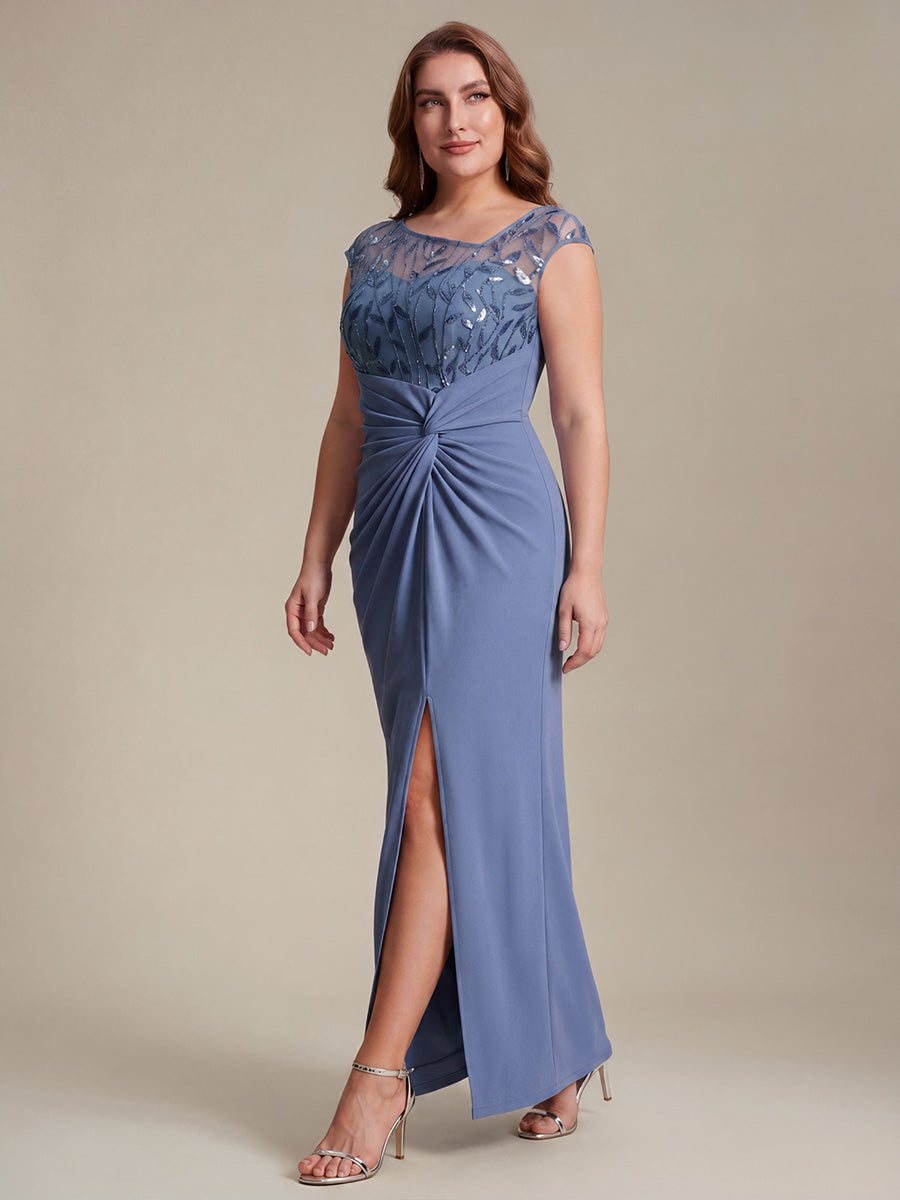 Plus Size Knotted Crepe Wedding Guest Dress