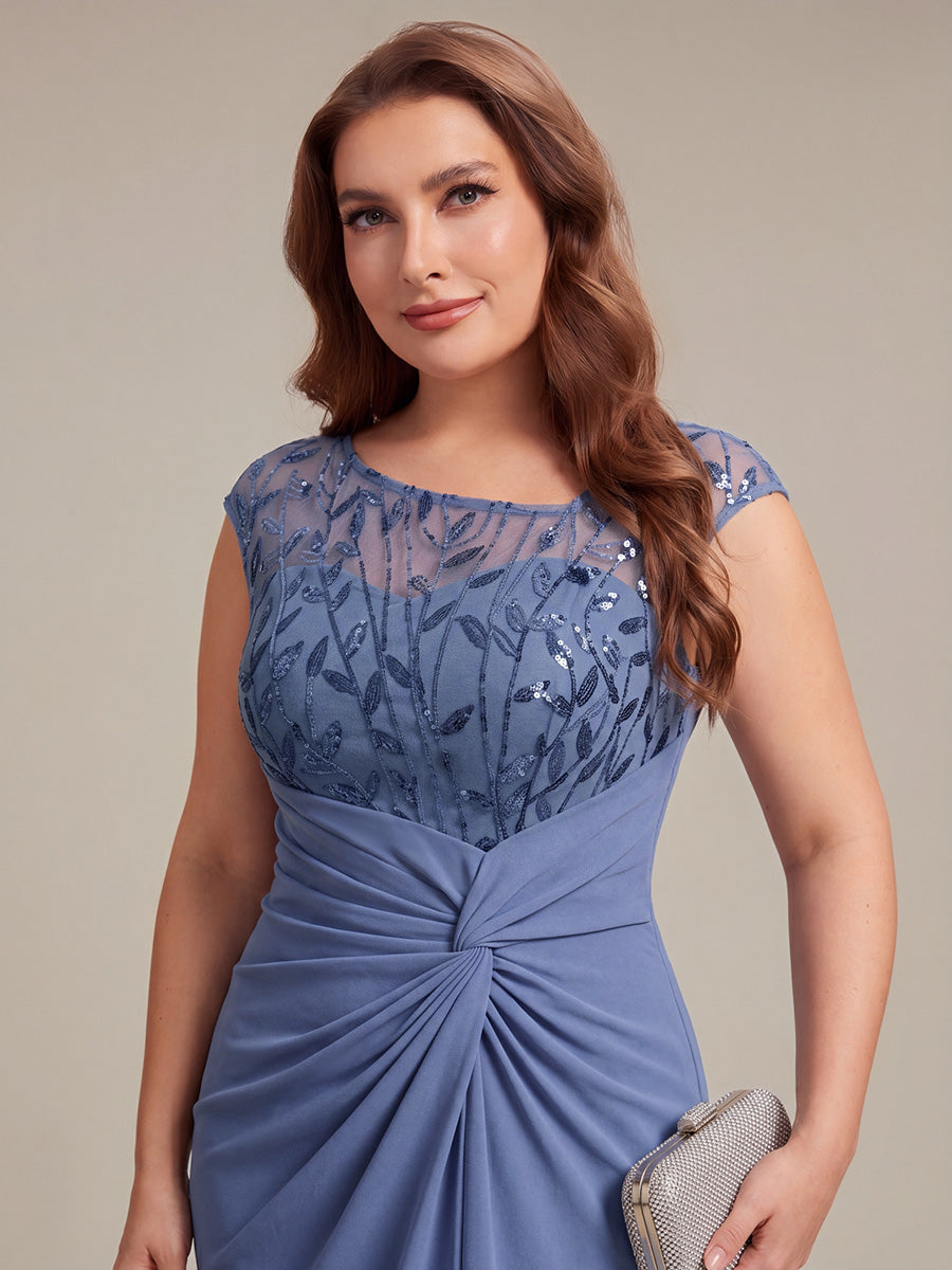 Plus Size Knotted Crepe Wedding Guest Dress