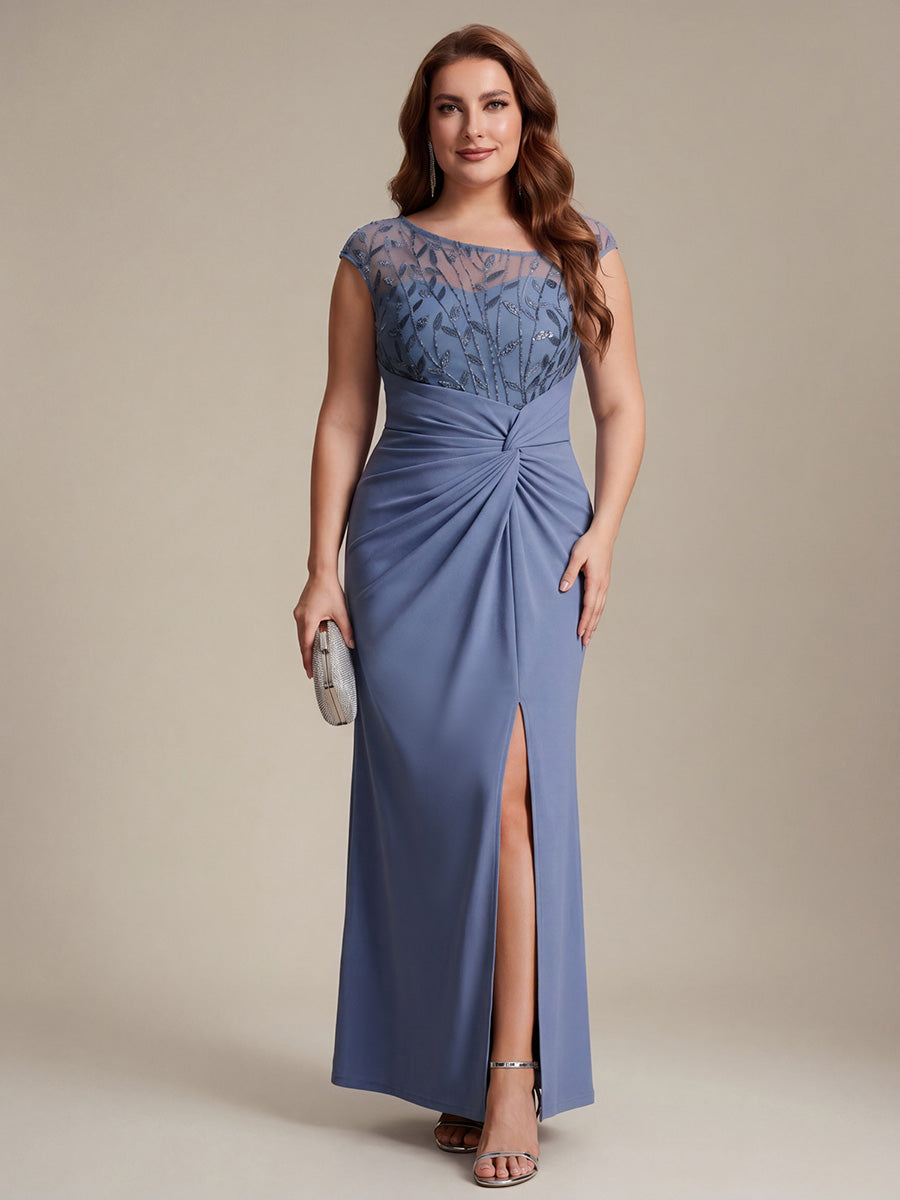 Plus Size Knotted Crepe Wedding Guest Dress