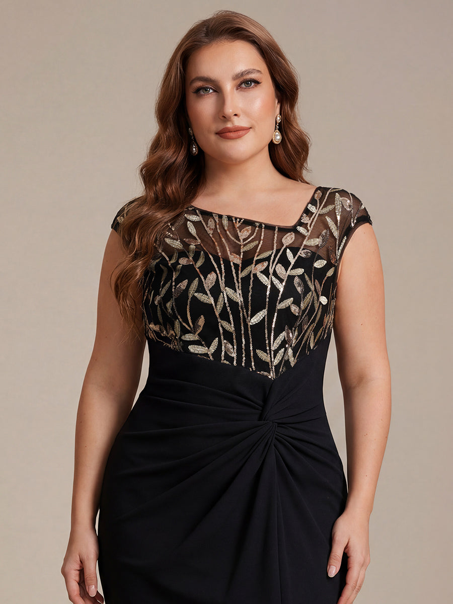 Plus Size Knotted Crepe Wedding Guest Dress