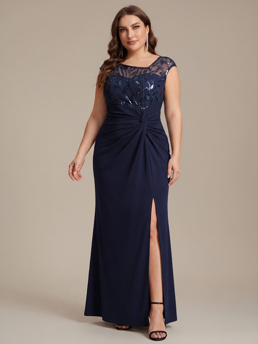 Plus Size Knotted Crepe Wedding Guest Dress