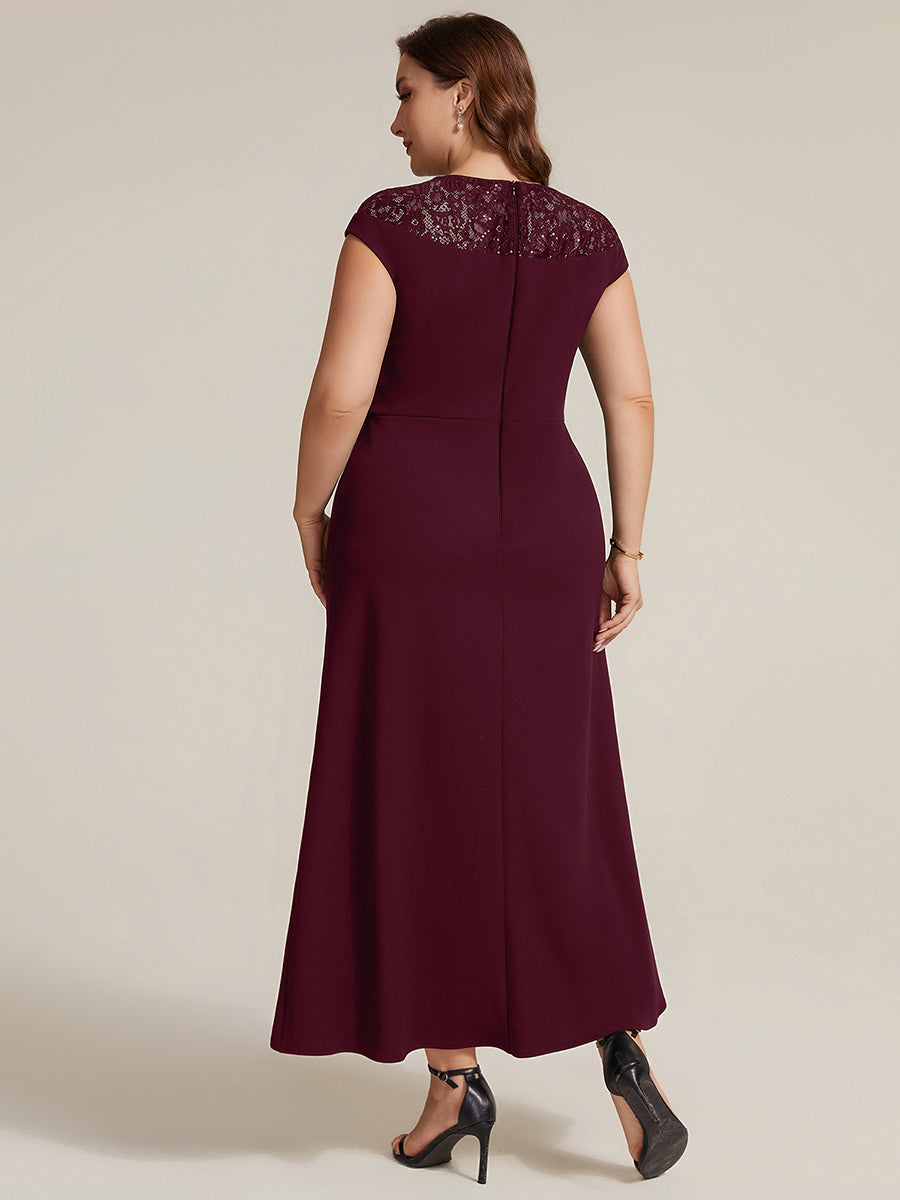 Plus Size Knot Detail High Low Wedding Guest Dress