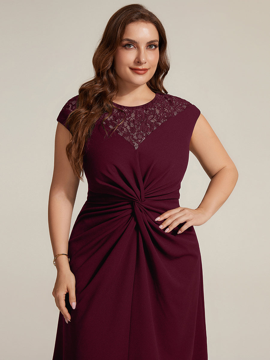 Plus Size Knot Detail High Low Wedding Guest Dress