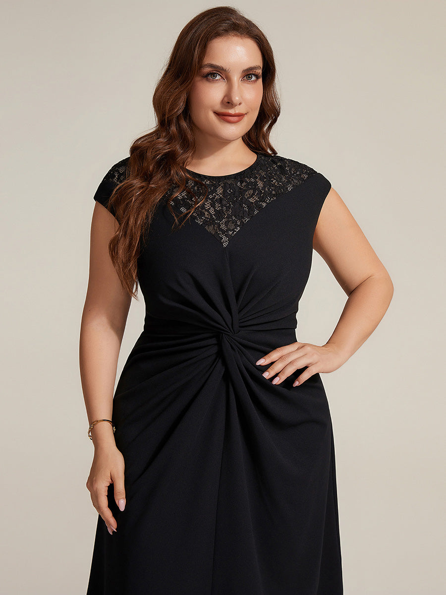 Plus Size Knot Detail High Low Wedding Guest Dress
