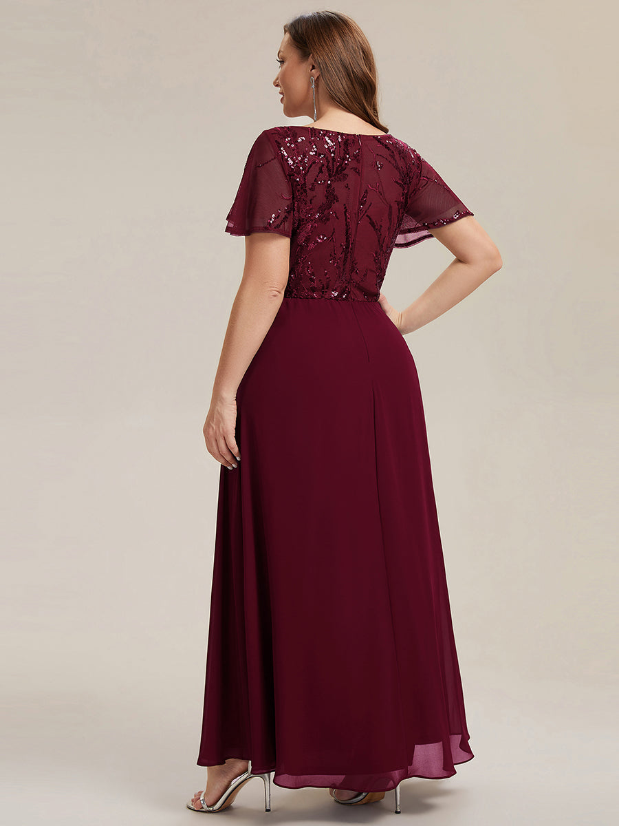 Plus Size Applique Sequin Mother of the Bride Dress