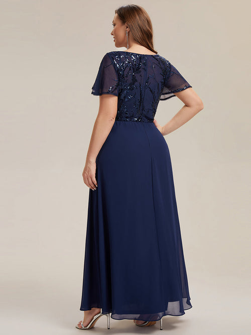 Plus Size Applique Sequin Mother of the Bride Dress
