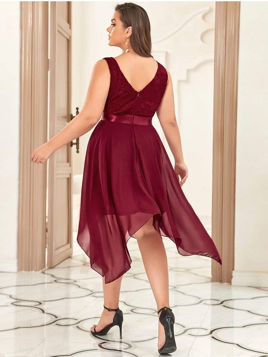 pretty COSTA|Plus Size Stunning V Neck Prom Lace Dress for Women