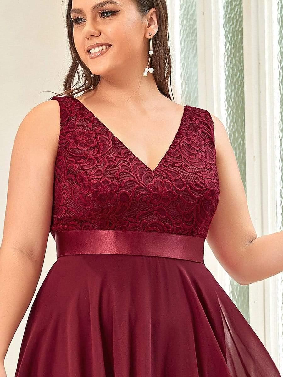 pretty COSTA|Plus Size Stunning V Neck Prom Lace Dress for Women