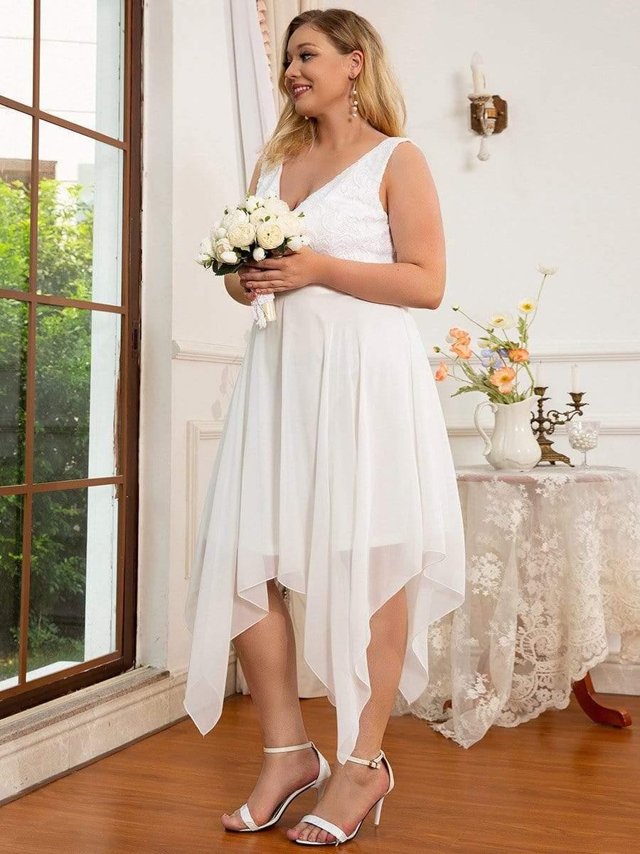pretty COSTA|Plus Size Stunning V Neck Prom Lace Dress for Women