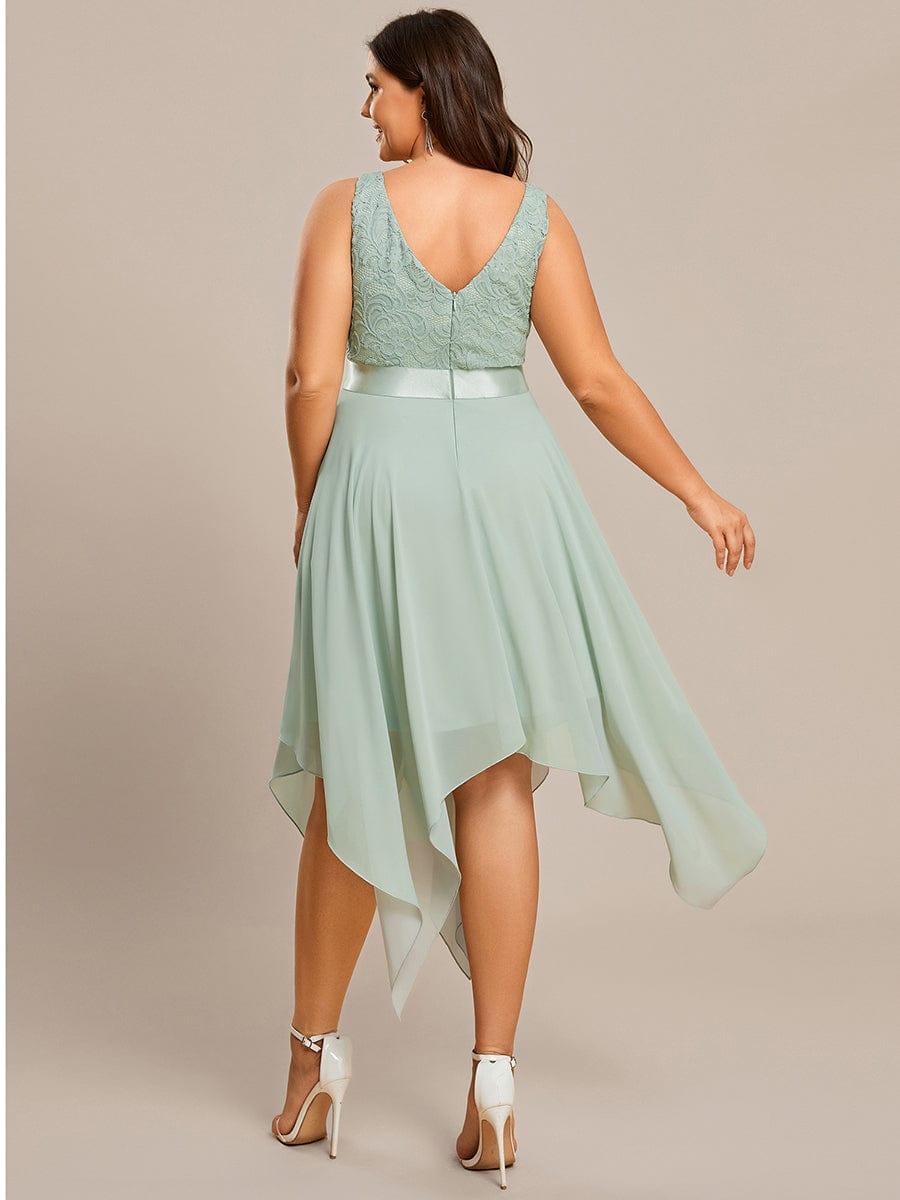 pretty COSTA|Plus Size Stunning V Neck Prom Lace Dress for Women