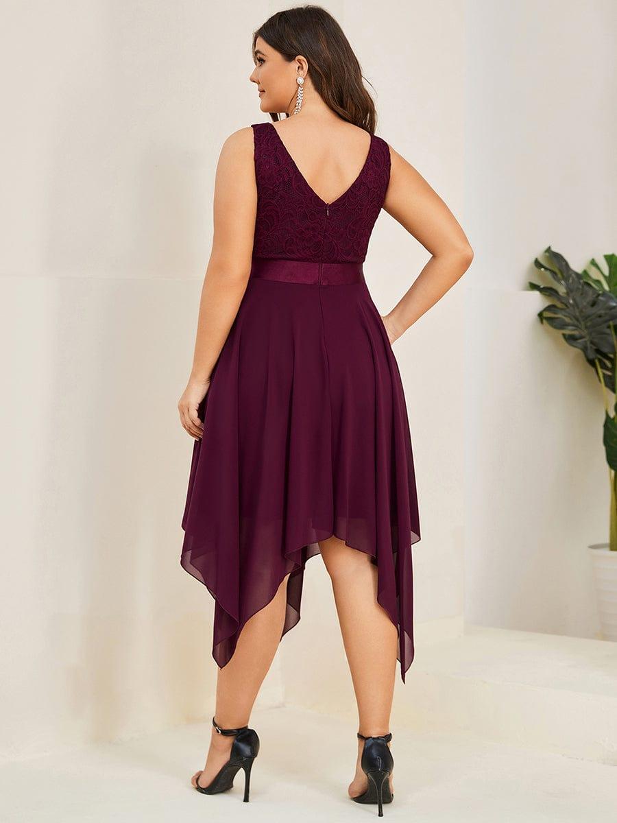 pretty COSTA|Plus Size Stunning V Neck Prom Lace Dress for Women