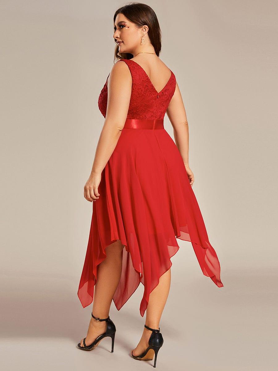 pretty COSTA|Plus Size Stunning V Neck Prom Lace Dress for Women