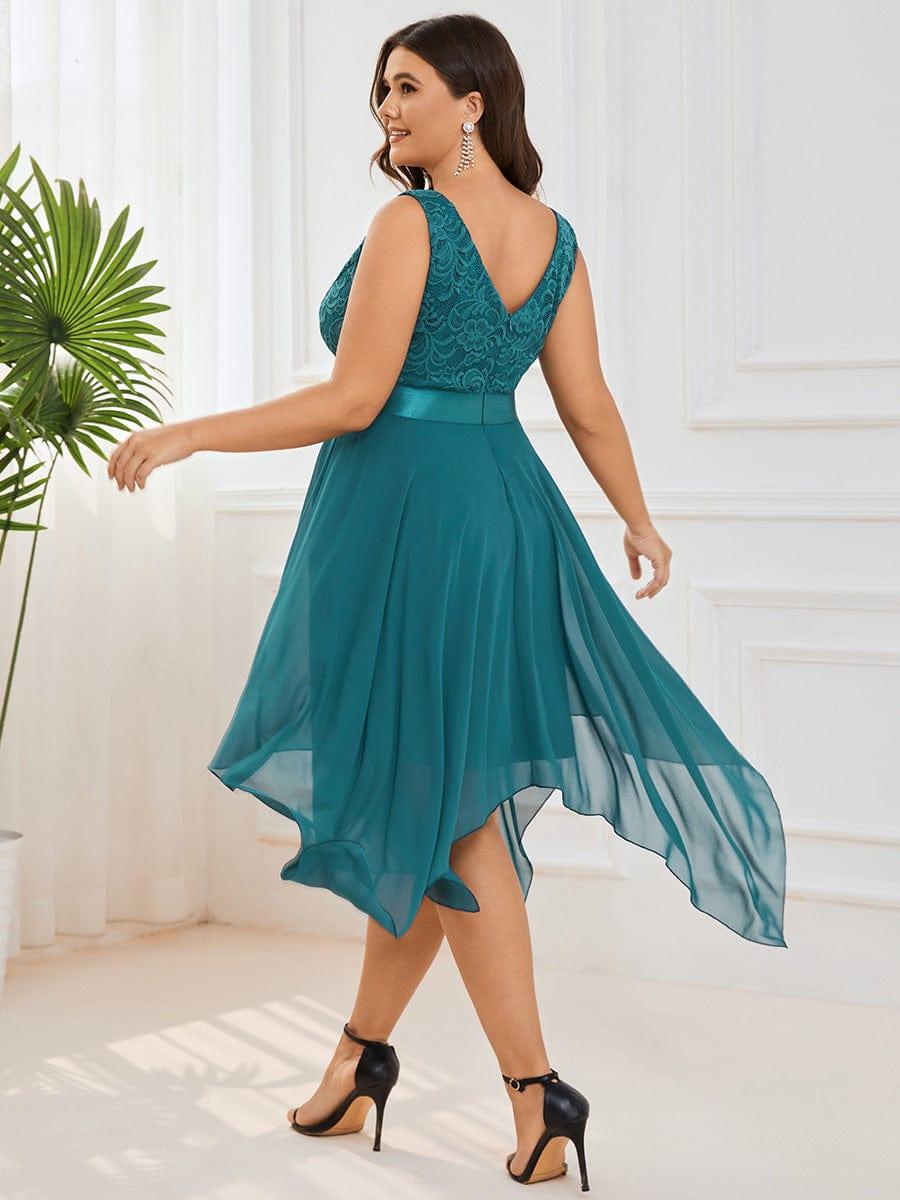 pretty COSTA|Plus Size Stunning V Neck Prom Lace Dress for Women