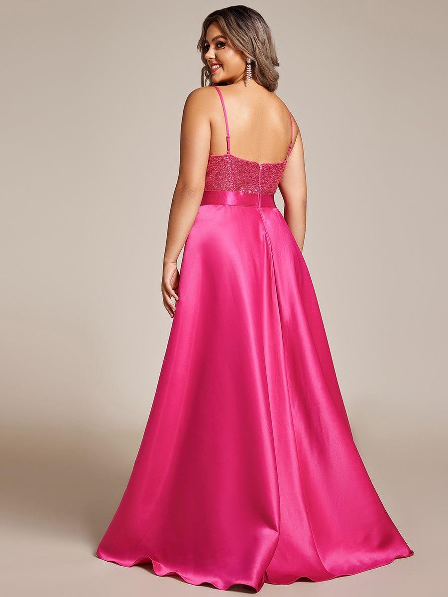 pretty ALYNA|High Low Sleeveless Plus Size Dresses With Sequin for Evening