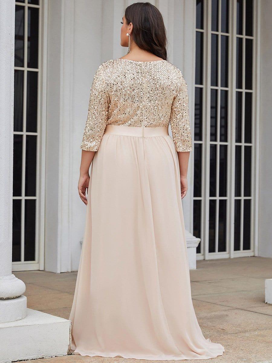 pretty FLORENCE|Plus Size Sequin 3/4 Sleeves Dresses
