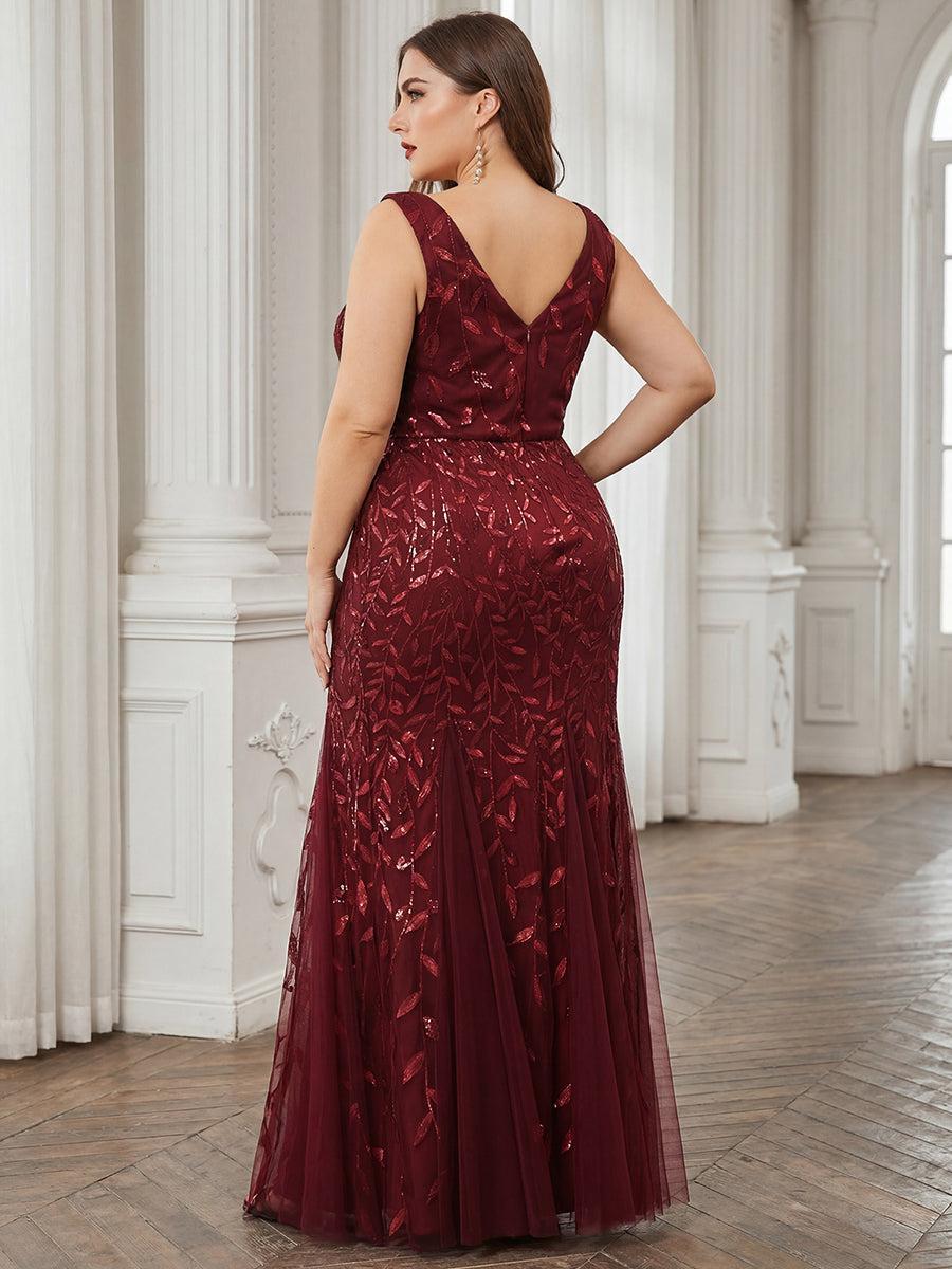 pretty ORIEL|Plus Size Maxi Sequin Formal Dresses & Gowns