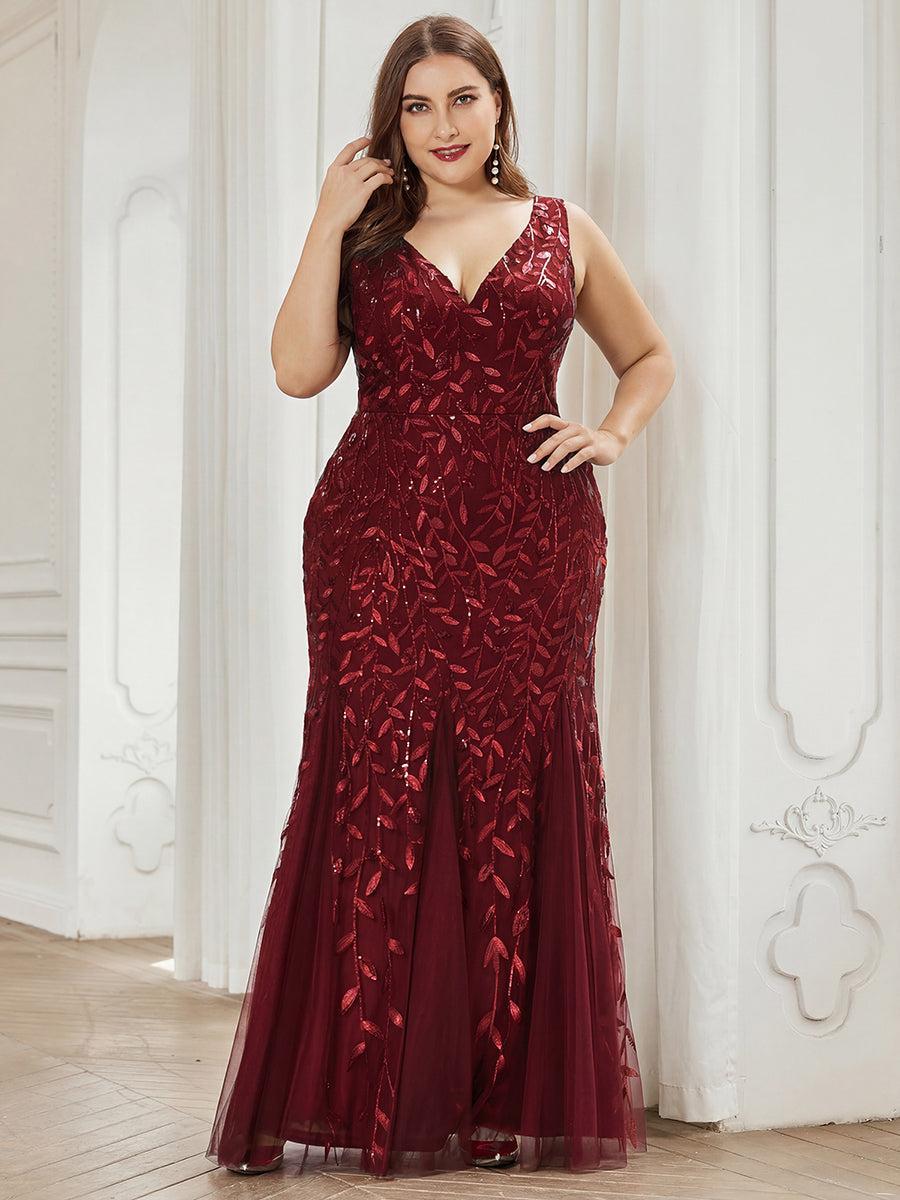 pretty ORIEL|Plus Size Maxi Sequin Formal Dresses & Gowns