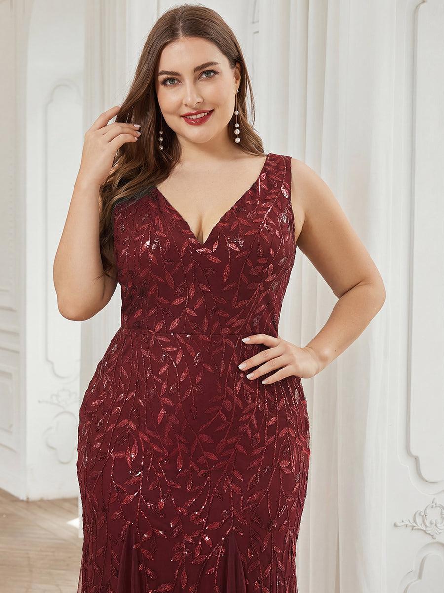 pretty ORIEL|Plus Size Maxi Sequin Formal Dresses & Gowns