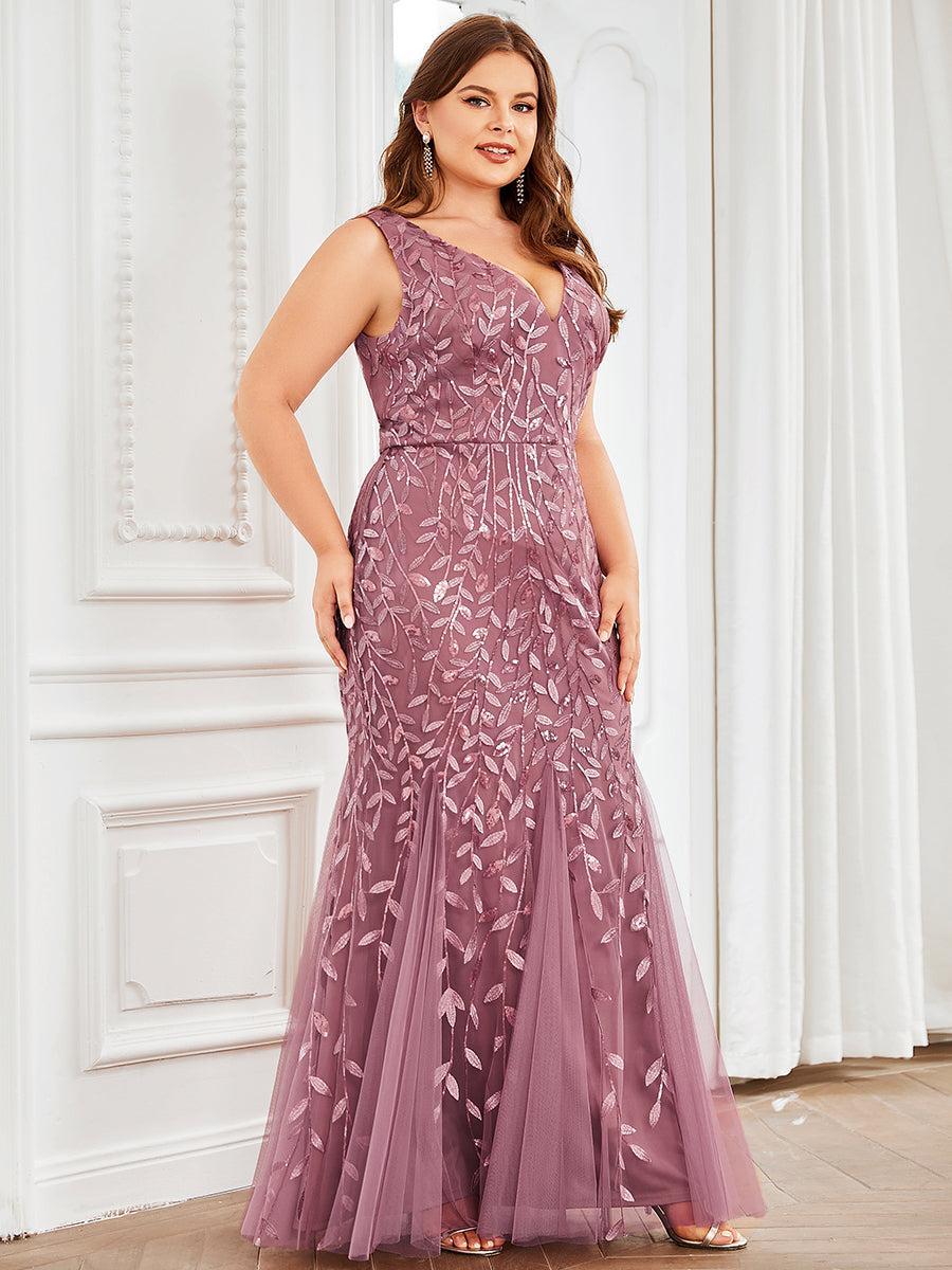 pretty ORIEL|Plus Size Maxi Sequin Formal Dresses & Gowns