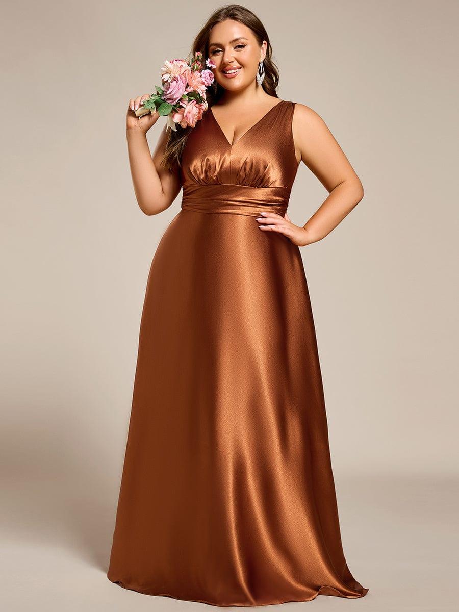 pretty INDY|Plus Size Satin Maxi Formal Dress with Pockets