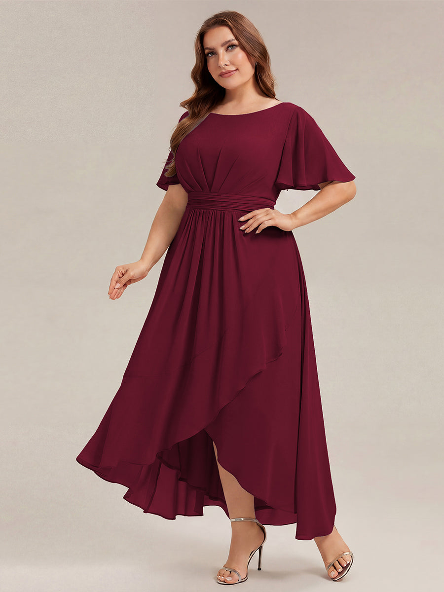 pretty SAGE|Plus Size Ruched Chiffon Bridesmaid Dress