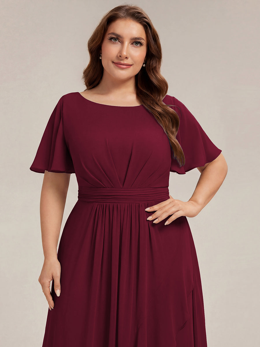 pretty SAGE|Plus Size High-Low Chiffon Wedding Guest Dress