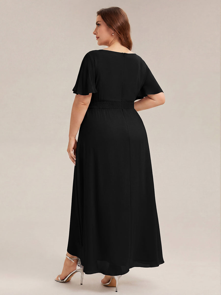 pretty SAGE|Plus Size Ruched Chiffon Bridesmaid Dress