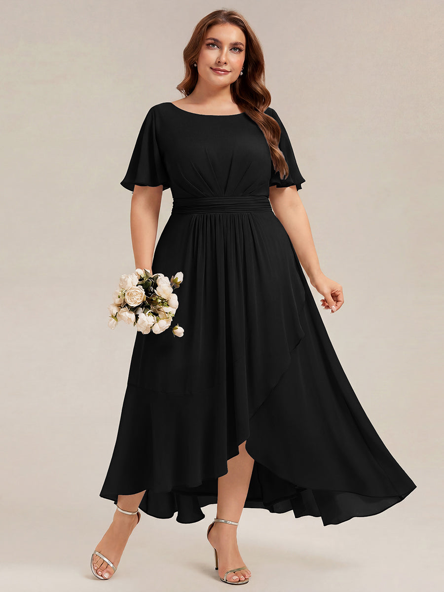 pretty SAGE|Plus Size Ruched Chiffon Bridesmaid Dress