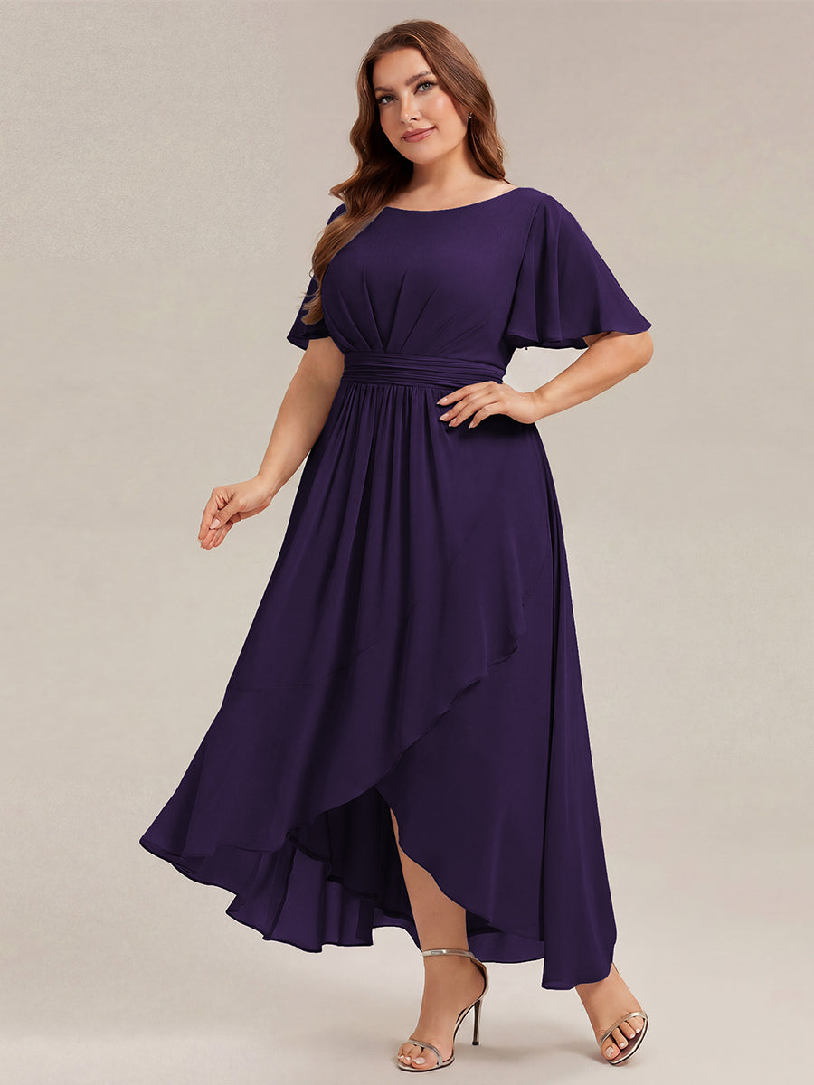 pretty SAGE|Plus Size Ruched Chiffon Bridesmaid Dress