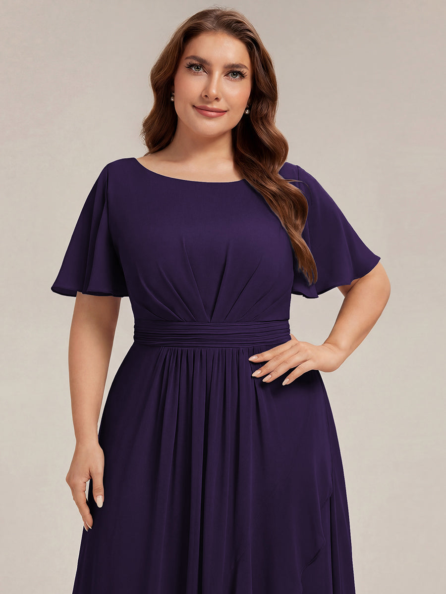 pretty SAGE|Plus Size Ruched Chiffon Bridesmaid Dress