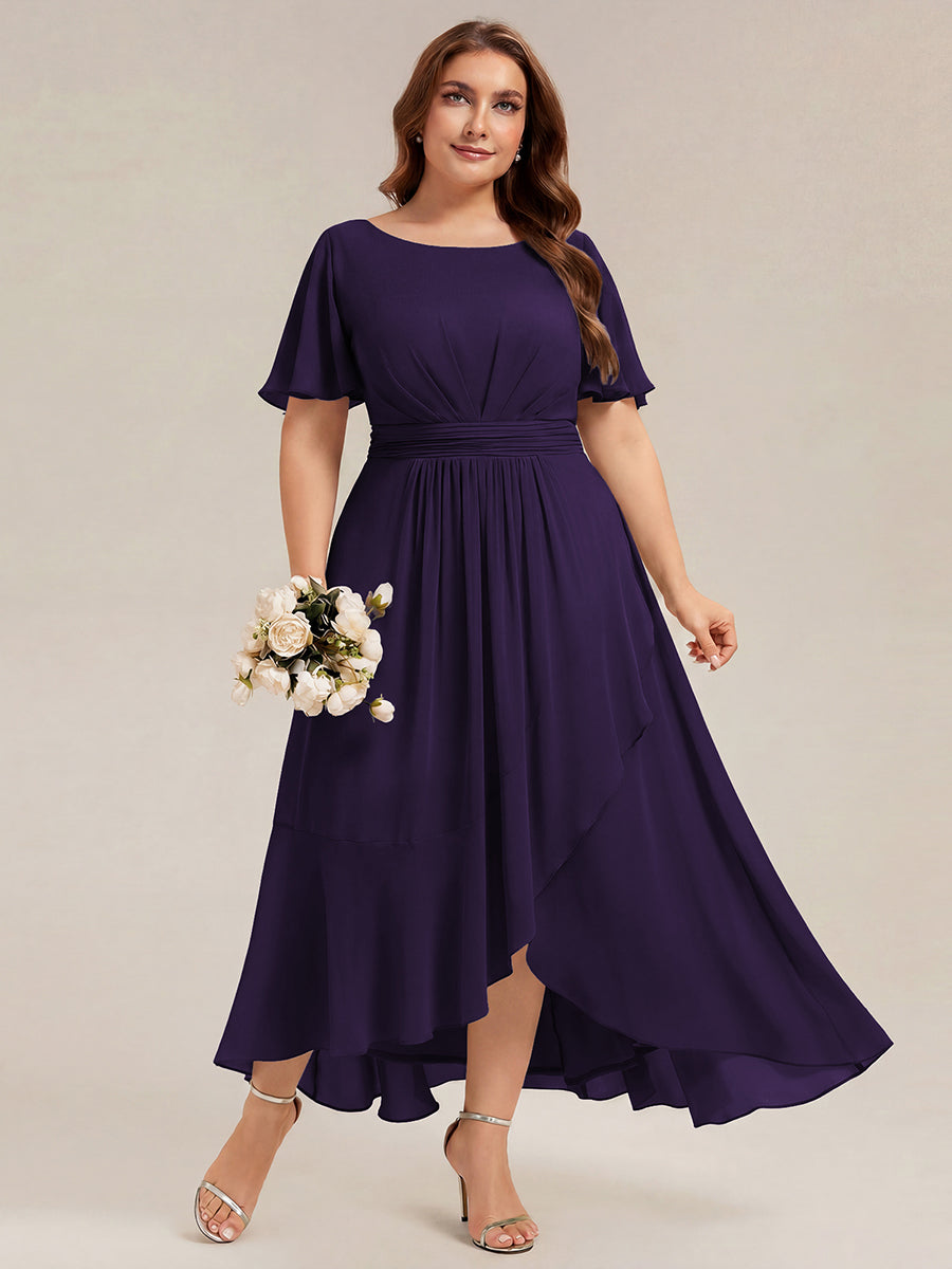 pretty SAGE|Plus Size Ruched Chiffon Bridesmaid Dress