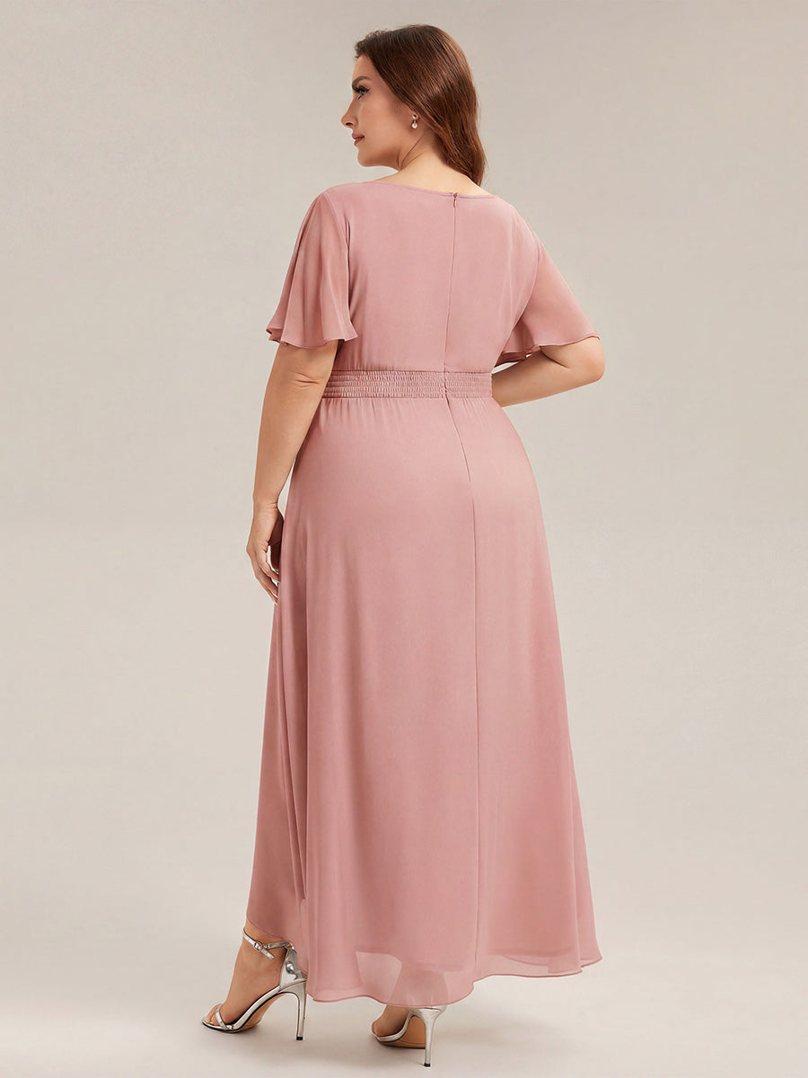 pretty SAGE|Plus Size Ruched Chiffon Bridesmaid Dress