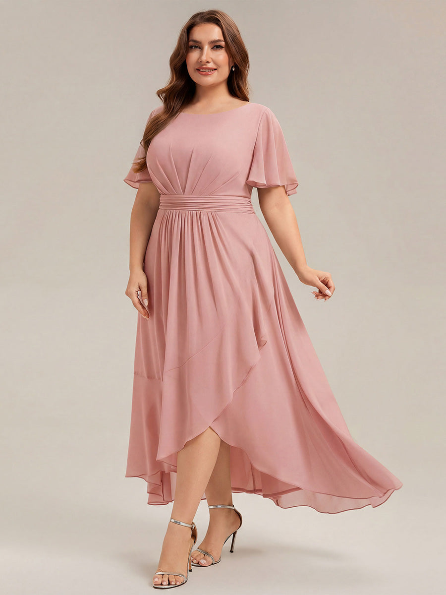 pretty SAGE|Plus Size Ruched Chiffon Bridesmaid Dress