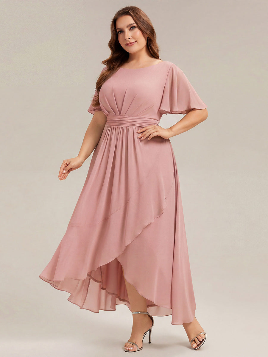 pretty SAGE|Plus Size Ruched Chiffon Bridesmaid Dress