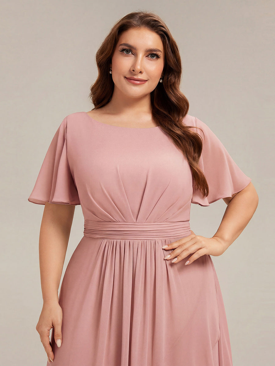 pretty SAGE|Plus Size High-Low Chiffon Wedding Guest Dress