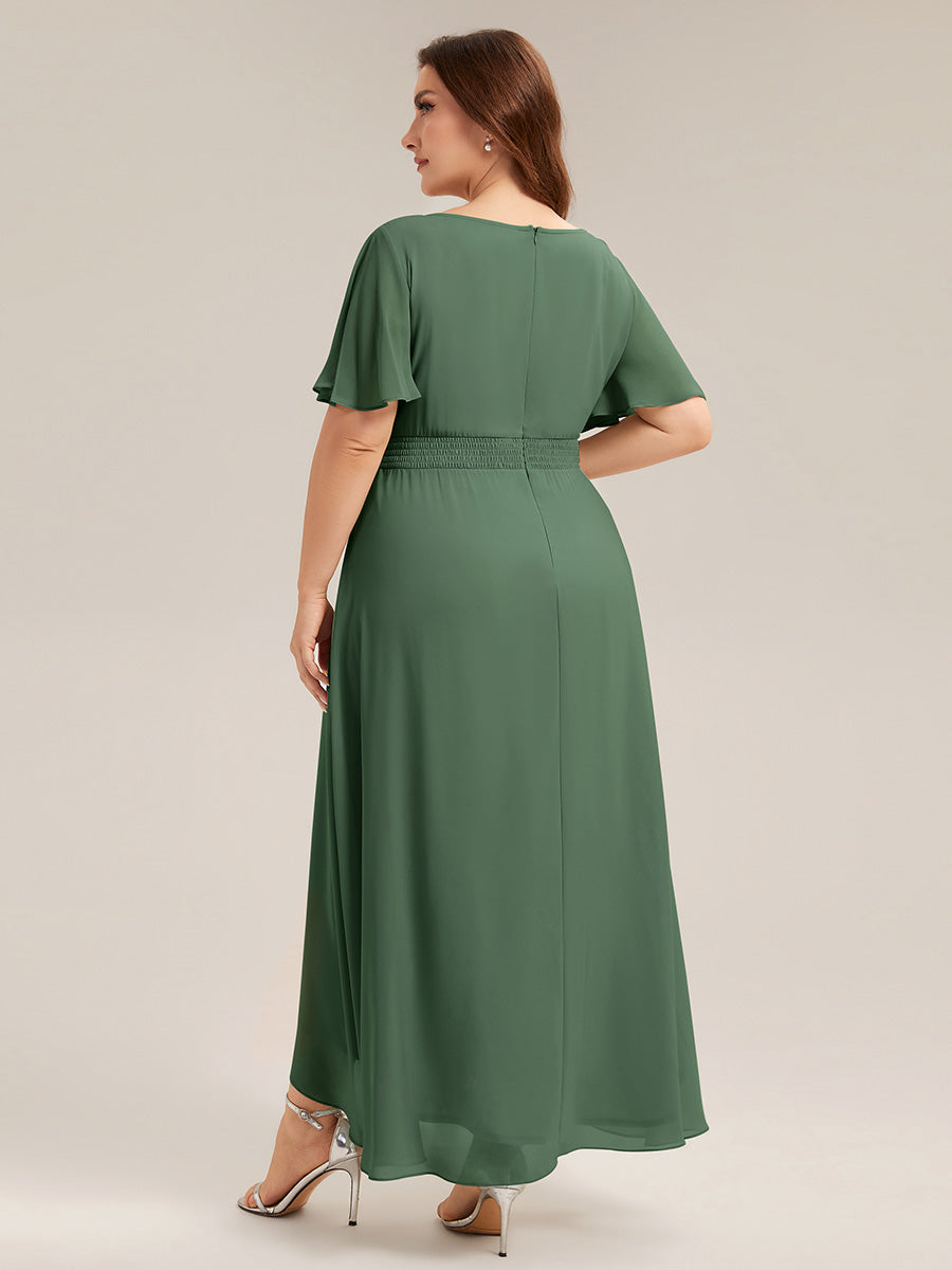 pretty SAGE|Plus Size Ruched Chiffon Bridesmaid Dress