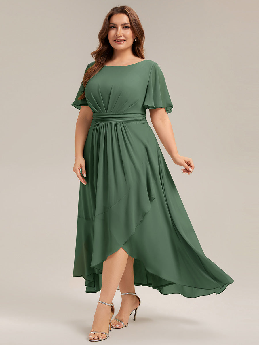 pretty SAGE|Plus Size Ruched Chiffon Bridesmaid Dress