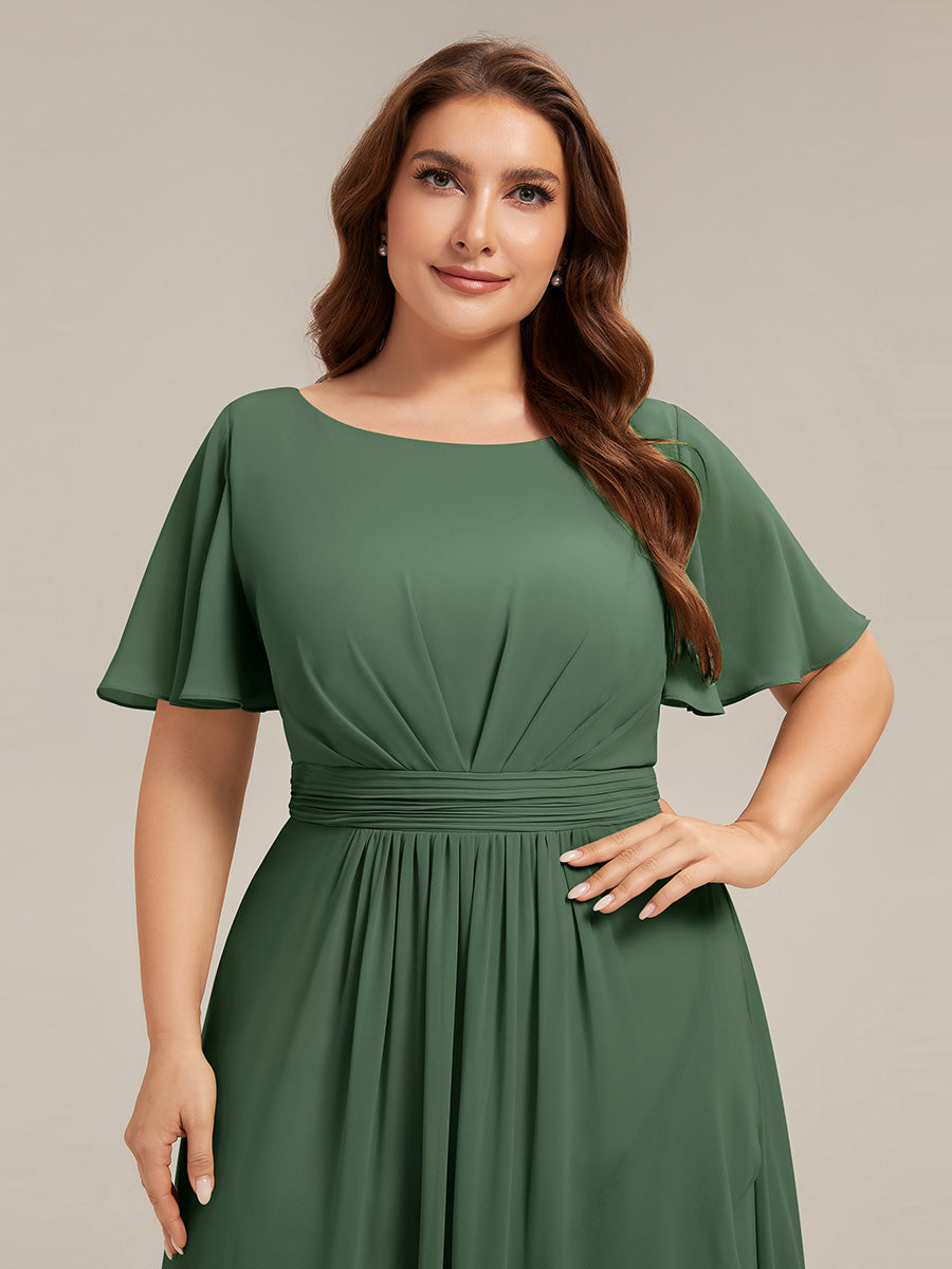 pretty SAGE|Plus Size Ruched Chiffon Bridesmaid Dress