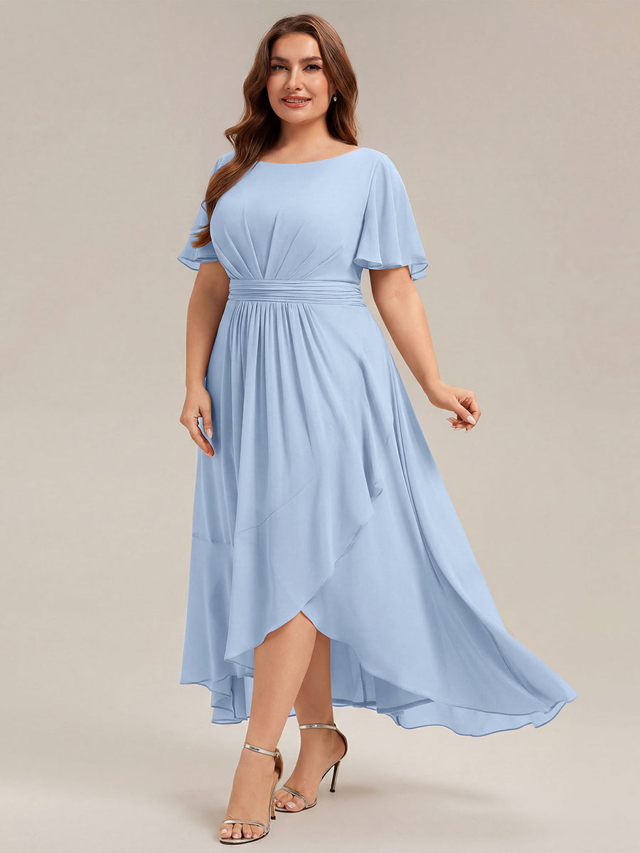 pretty SAGE|Plus Size Ruched Chiffon Bridesmaid Dress