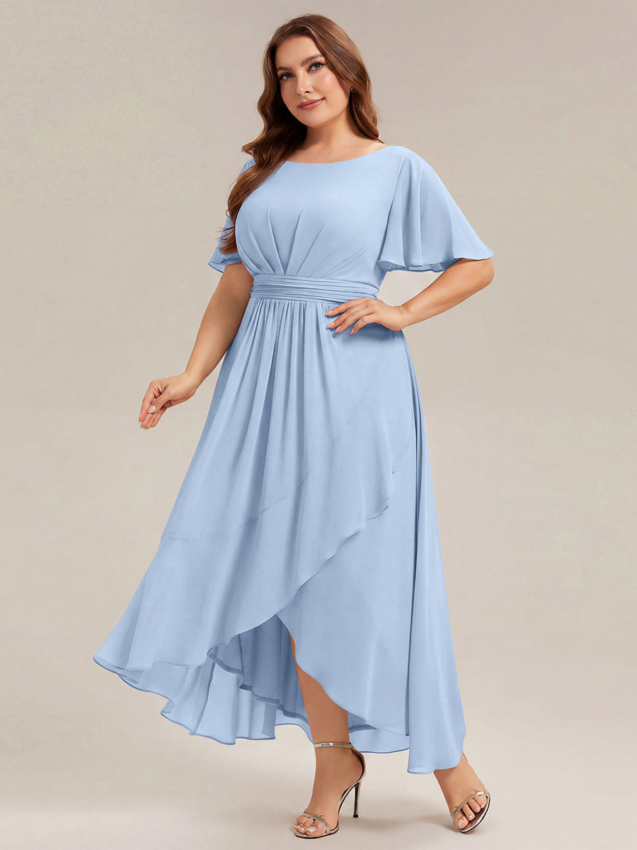 pretty SAGE|Plus Size Ruched Chiffon Bridesmaid Dress