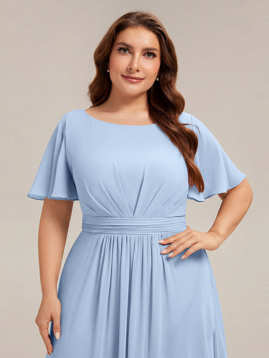 pretty SAGE|Plus Size High-Low Chiffon Wedding Guest Dress