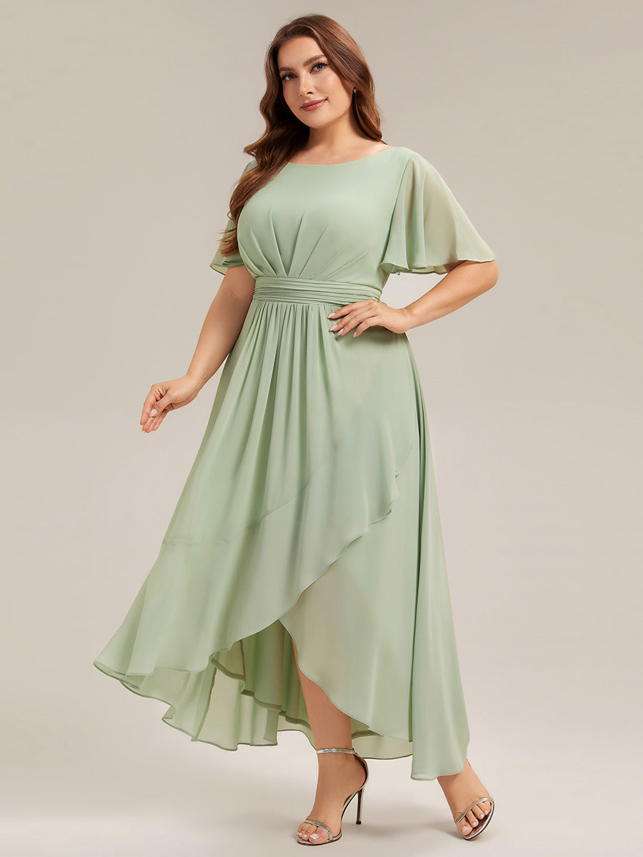 pretty SAGE|Plus Size Ruched Chiffon Bridesmaid Dress