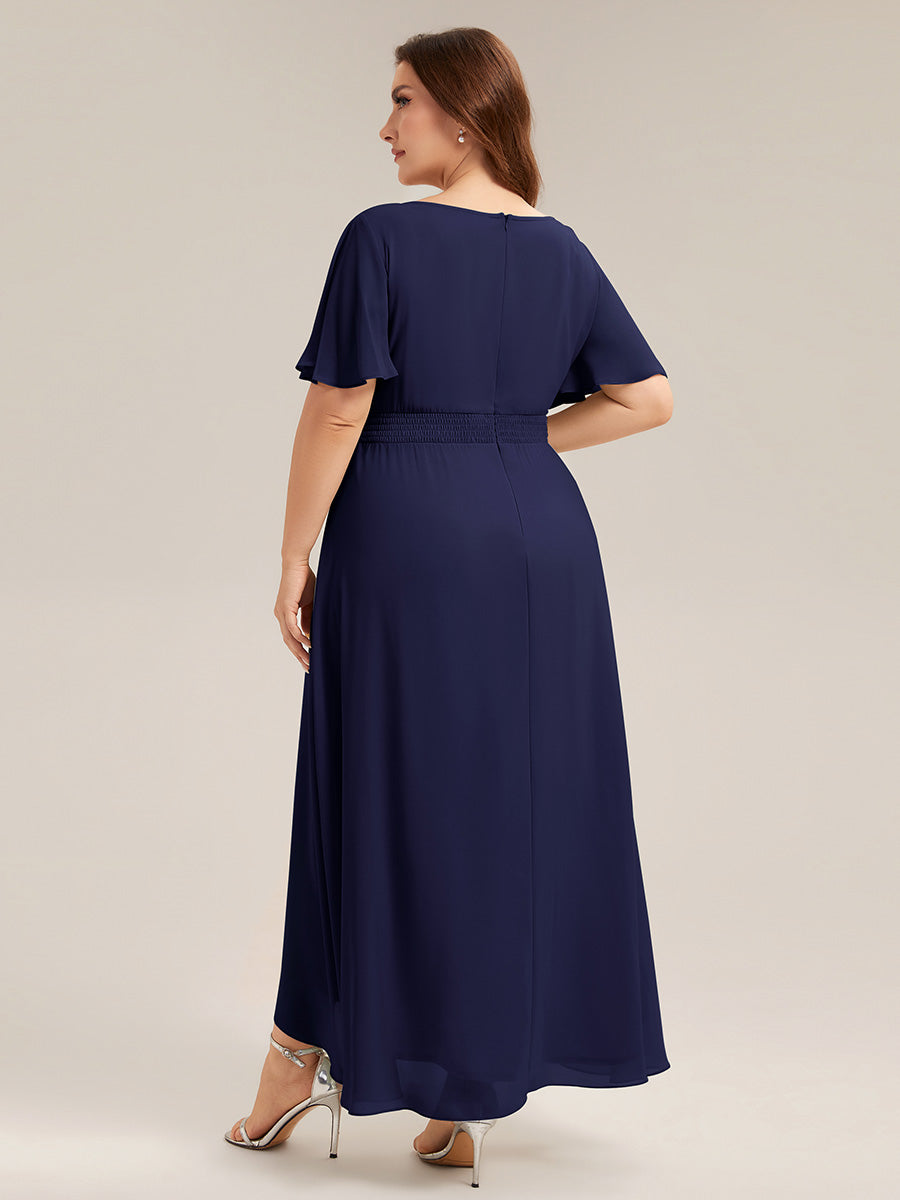 pretty SAGE|Plus Size Ruched Chiffon Bridesmaid Dress