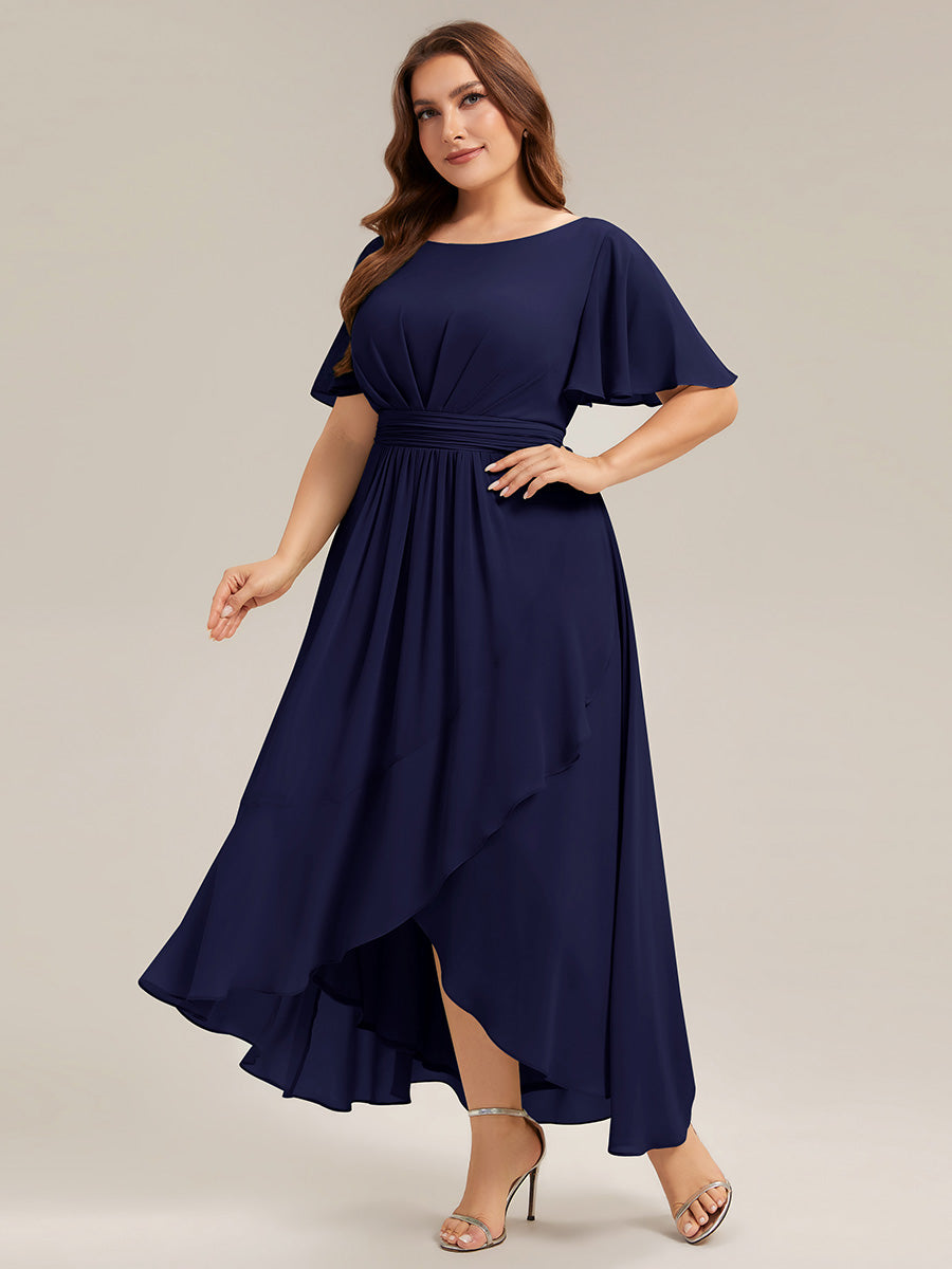 pretty SAGE|Plus Size High-Low Chiffon Wedding Guest Dress