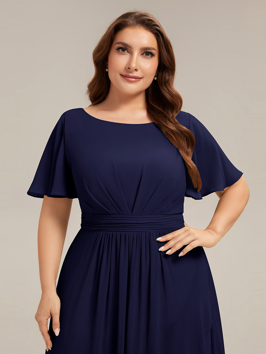 pretty SAGE|Plus Size High-Low Chiffon Wedding Guest Dress