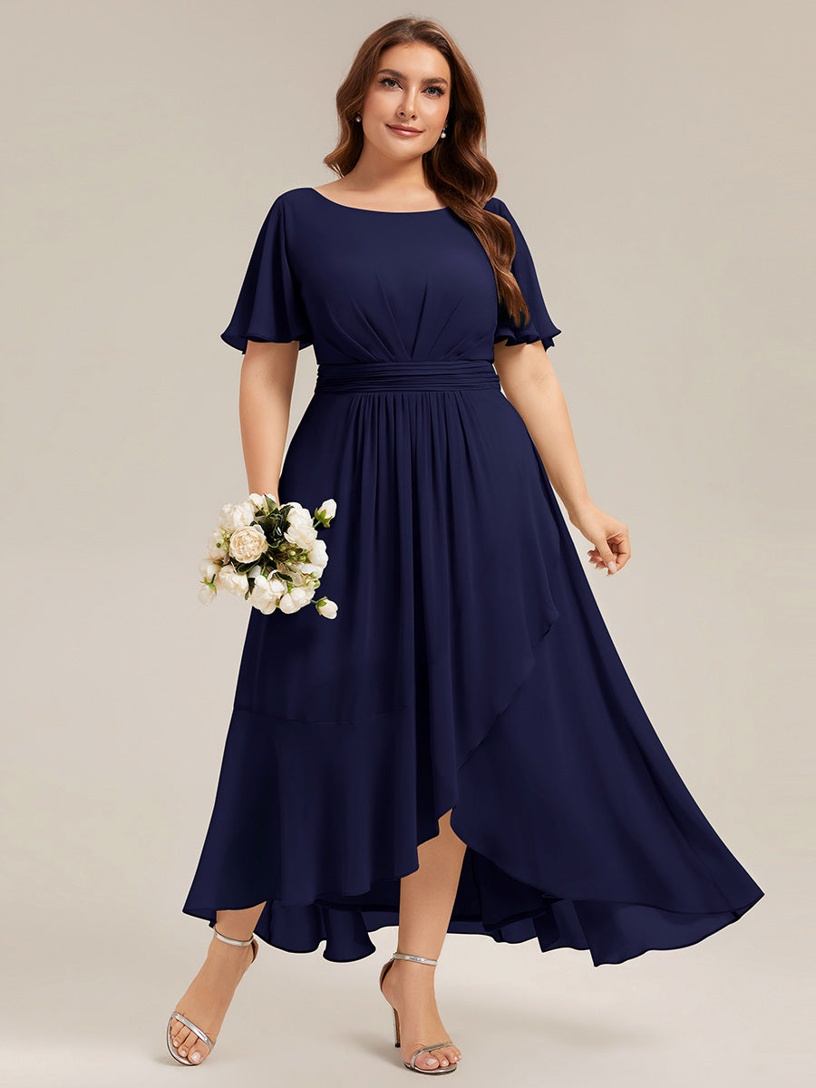 pretty SAGE|Plus Size Ruched Chiffon Bridesmaid Dress