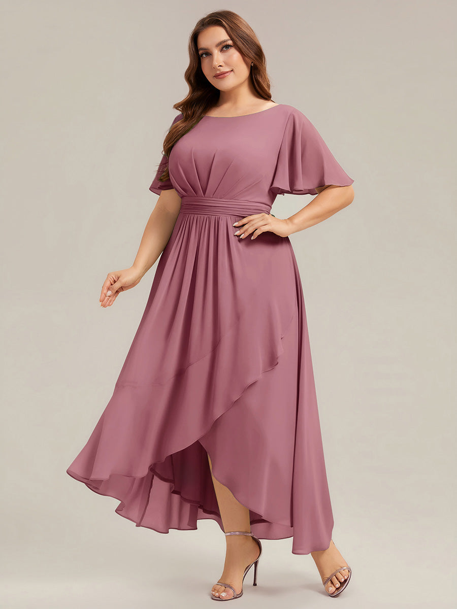 pretty SAGE|Plus Size Ruched Chiffon Bridesmaid Dress