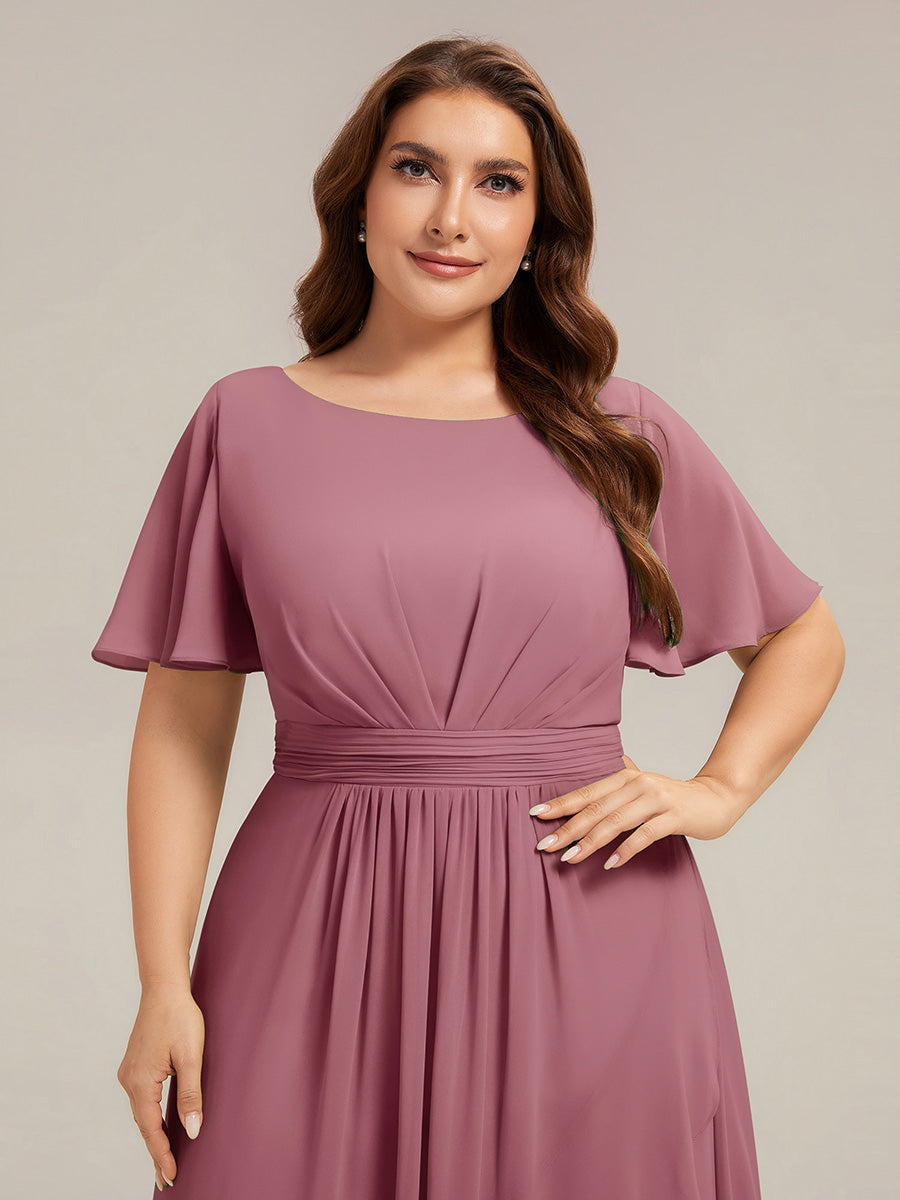 pretty SAGE|Plus Size Ruched Chiffon Bridesmaid Dress